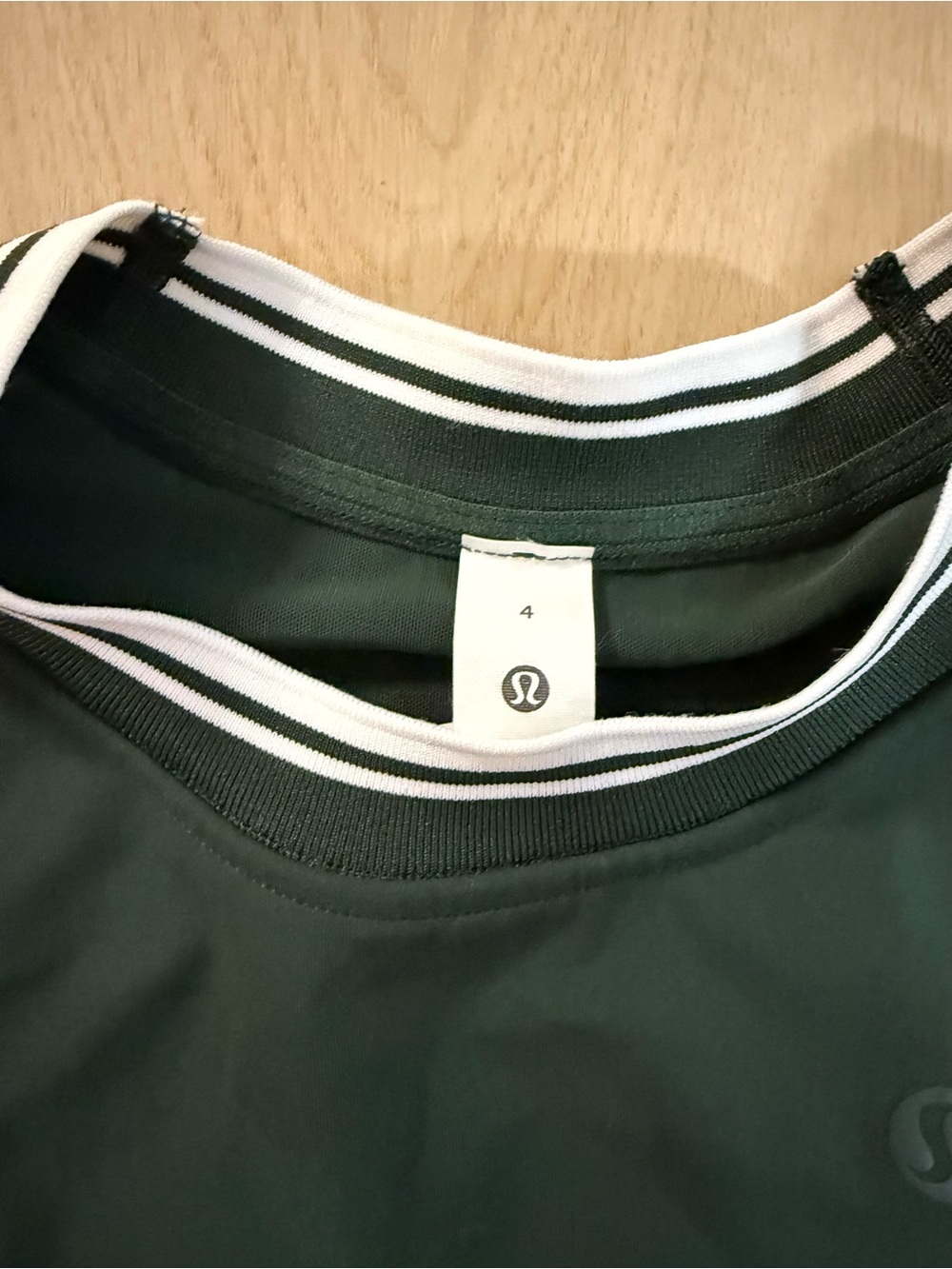 lululemon athletica Forest Green Cropped Tank with White-Trim Neckline - Picture 3 of 3